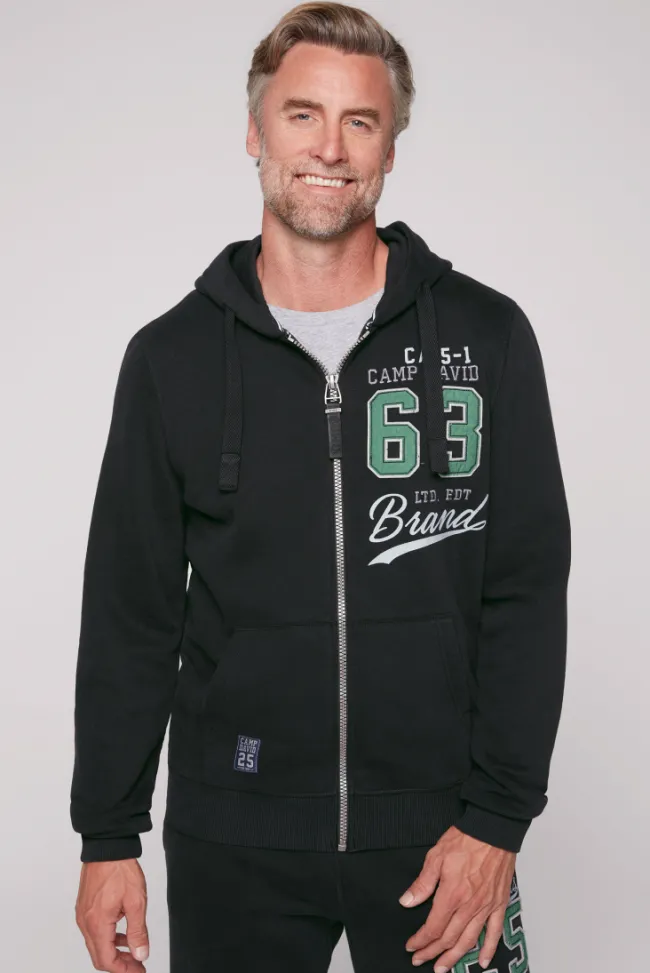 Herren CAMP DAVID & SOCCX Kapuzensweatjacke mit Retro-Artwork