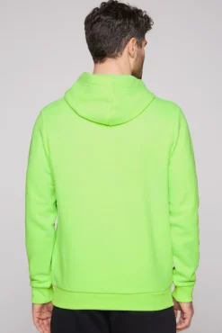 Herren CAMP DAVID & SOCCX Kapuzensweatshirt mit Used Print neon green