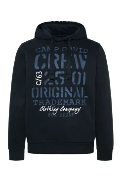 Herren CAMP DAVID & SOCCX Kapuzensweatshirt mit Used Print blue navy