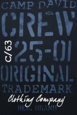 Herren CAMP DAVID & SOCCX Kapuzensweatshirt mit Used Print blue navy