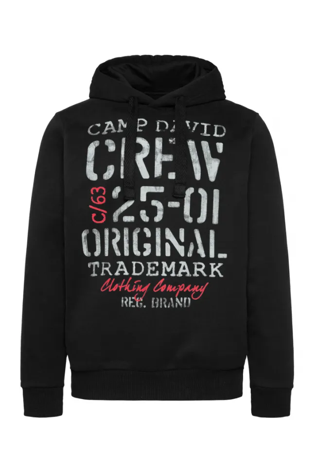 Herren CAMP DAVID & SOCCX Kapuzensweatshirt mit Used Print