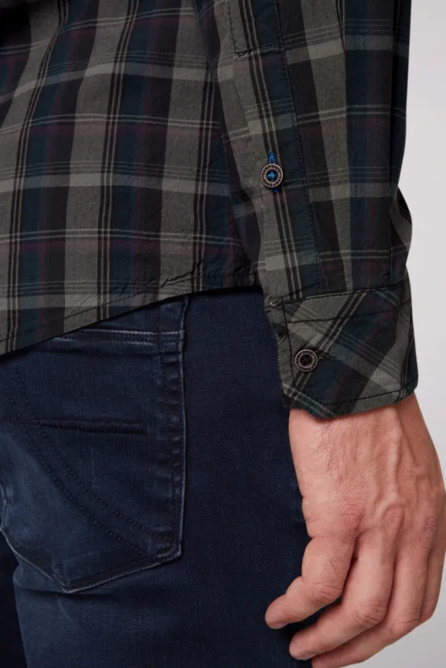 Herren CAMP DAVID & SOCCX Karohemd mit Label-Applikationen