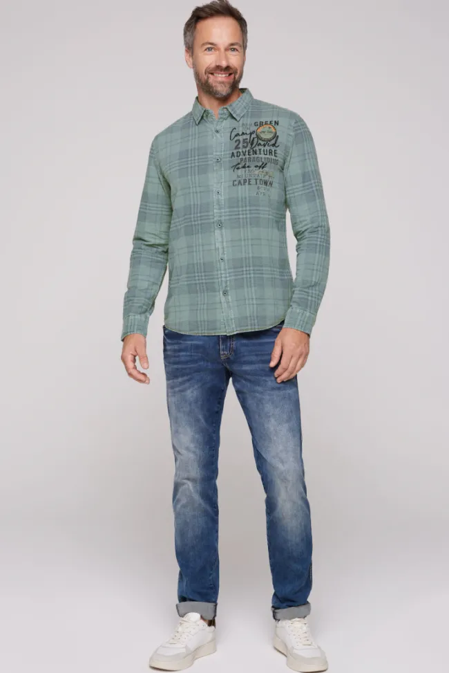 Herren CAMP DAVID & SOCCX Karohemd mit Label-Applikationen