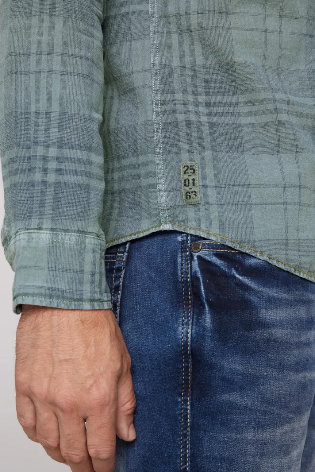 Herren CAMP DAVID & SOCCX Karohemd mit Label-Applikationen