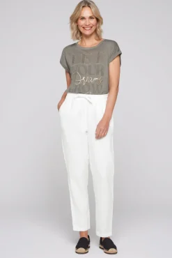 Damen CAMP DAVID & SOCCX Klassische Leinenhose mit Elastikbund