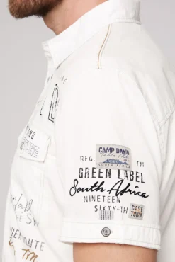 Herren CAMP DAVID & SOCCX Kurzarmhemd mit Logo-Applikationen