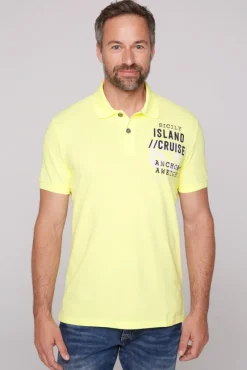 Herren CAMP DAVID & SOCCX Kurzarmpolo aus Pikee mit Label Print