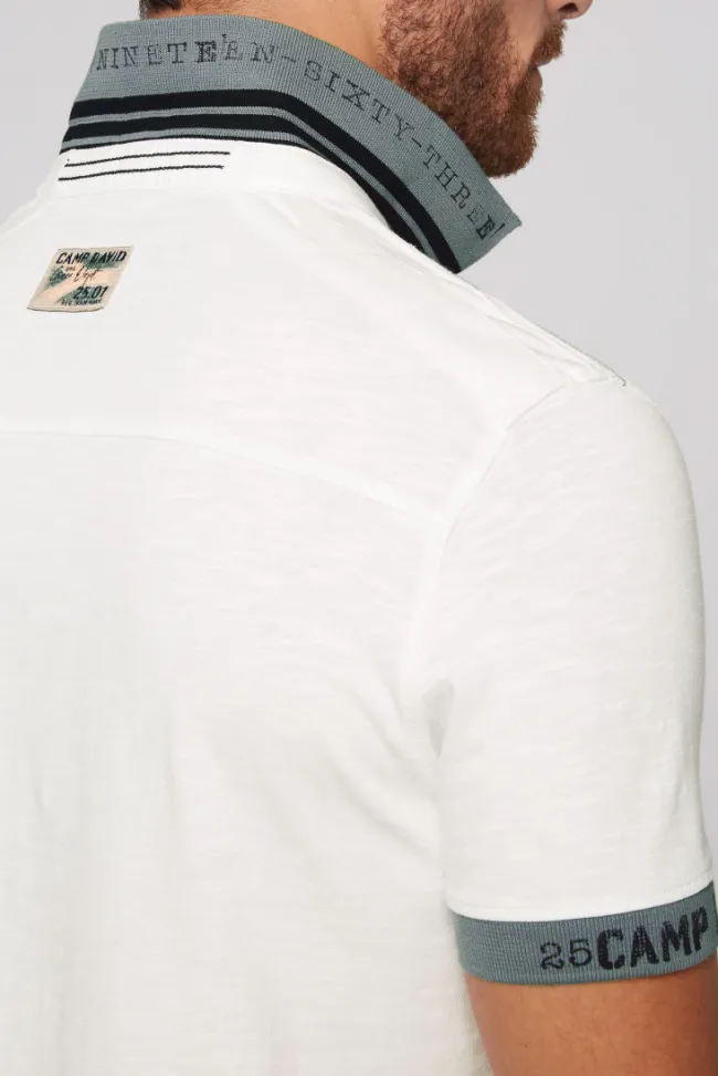 Herren CAMP DAVID & SOCCX Kurzarmpolo mit Flockprint und Tapes