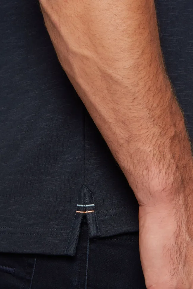 Herren CAMP DAVID & SOCCX Kurzarmpolo mit Flockprint und Tapes blue navy