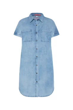 Damen CAMP DAVID & SOCCX Kurzes Jeansblusenkleid mid blue wash | XS