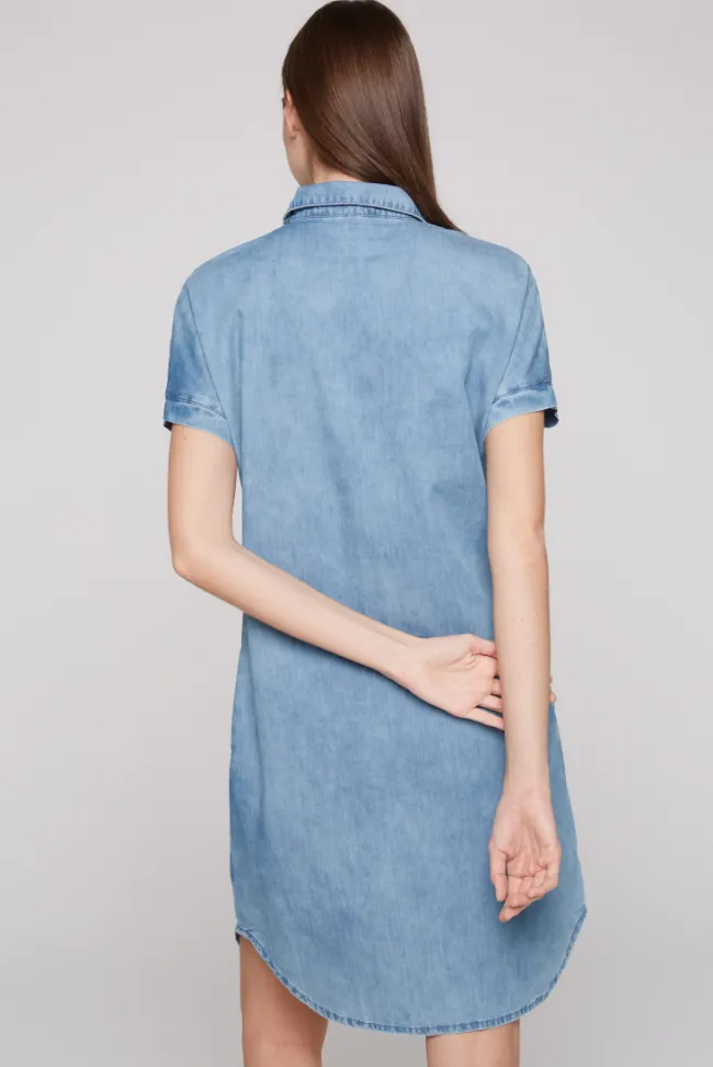 Damen CAMP DAVID & SOCCX Kurzes Jeansblusenkleid mid blue wash | XS