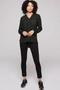 Damen CAMP DAVID & SOCCX Langarmbluse mit All Over Print