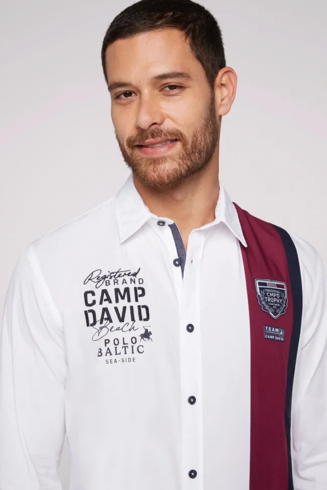 Herren CAMP DAVID & SOCCX Langarmhemd mit Color-Blocking und Artworks