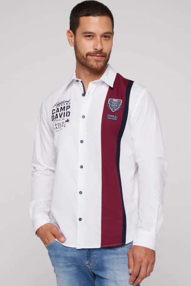 Herren CAMP DAVID & SOCCX Langarmhemd mit Color-Blocking und Artworks