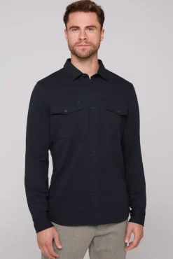Herren CAMP DAVID & SOCCX Langarmhemd mit Klappentaschen blue navy