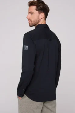 Herren CAMP DAVID & SOCCX Langarmhemd mit Klappentaschen blue navy