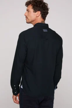 Herren CAMP DAVID & SOCCX Langarmhemd mit Strukturstreifen blue navy