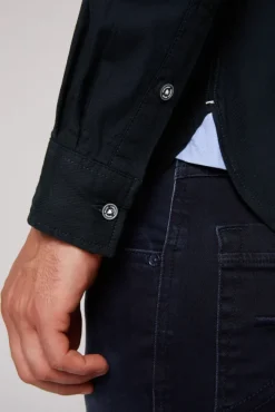 Herren CAMP DAVID & SOCCX Langarmhemd mit Strukturstreifen blue navy
