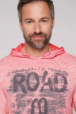 Herren CAMP DAVID & SOCCX Langarmshirt mit Kapuze und Vintage Print
