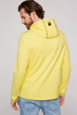 Herren CAMP DAVID & SOCCX Langarmshirt mit Kapuze und Print light lime