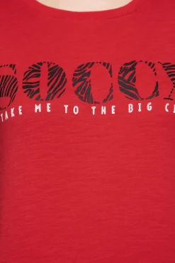 Damen CAMP DAVID & SOCCX Langarmshirt mit Logo Print flame scarlet