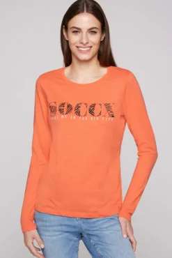 Damen CAMP DAVID & SOCCX Langarmshirt mit Logo Print happy lobster