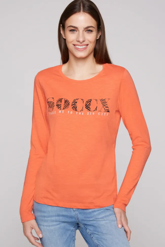 Damen CAMP DAVID & SOCCX Langarmshirt mit Logo Print happy lobster