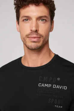 Herren CAMP DAVID & SOCCX Langarmshirt mit reflektierendem Rücken-Print