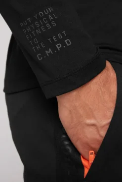 Herren CAMP DAVID & SOCCX Langarmshirt mit reflektierendem Rücken-Print