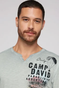 Herren CAMP DAVID & SOCCX Langarmshirt mit Twill-Patches und Artworks