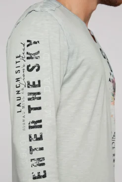Herren CAMP DAVID & SOCCX Langarmshirt mit Twill-Patches und Artworks