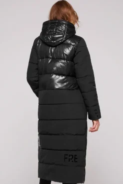 Damen CAMP DAVID & SOCCX Langer Steppmantel im Materialmix