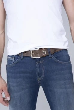 Herren CAMP DAVID & SOCCX Ledergürtel im Used Look