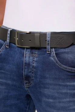 Herren CAMP DAVID & SOCCX Ledergürtel mit matter Dornschließe