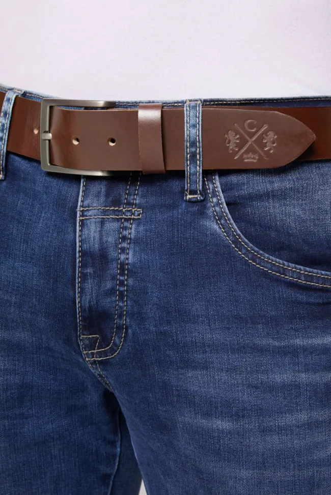 Herren CAMP DAVID & SOCCX Ledergürtel mit matter Dornschließe