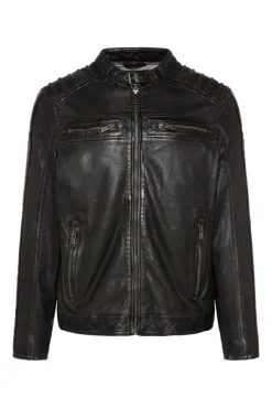 Herren CAMP DAVID & SOCCX Lederjacke mit Racing-Streifen am Ärmel
