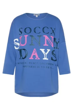 Damen CAMP DAVID & SOCCX Leichtes Sweatshirt mit Logo Print pool blue