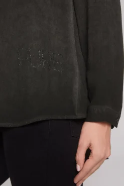 Damen CAMP DAVID & SOCCX Longbluse Oil Dyed mit Logo aus Schmucksteinen