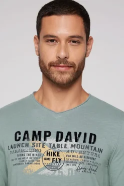 Herren CAMP DAVID & SOCCX Longsleeve mit Flockprint