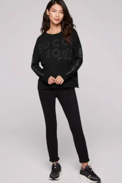 Damen CAMP DAVID & SOCCX Longsleeve mit Logo Prints und verstellbaren Elastiksaum
