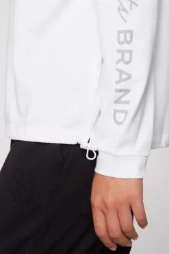 Damen CAMP DAVID & SOCCX Longsleeve mit Logo Prints und verstellbaren Elastiksaum