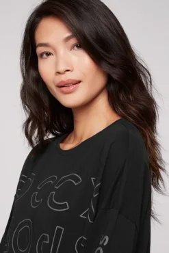 Damen CAMP DAVID & SOCCX Longsleeve mit Logo Prints und verstellbaren Elastiksaum