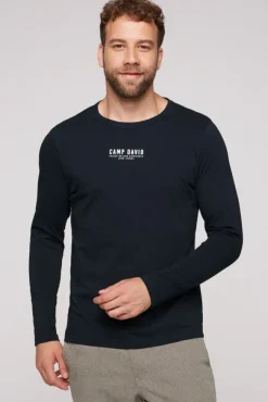 Herren CAMP DAVID & SOCCX Longsleeve mit Logo Print blue navy