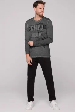Herren CAMP DAVID & SOCCX Longsleeve mit Tapes und Logo-Applikationen