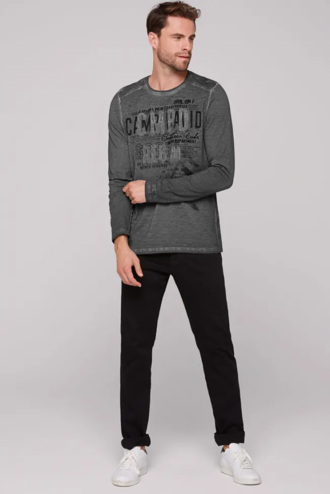 Herren CAMP DAVID & SOCCX Longsleeve mit Tapes und Logo-Applikationen