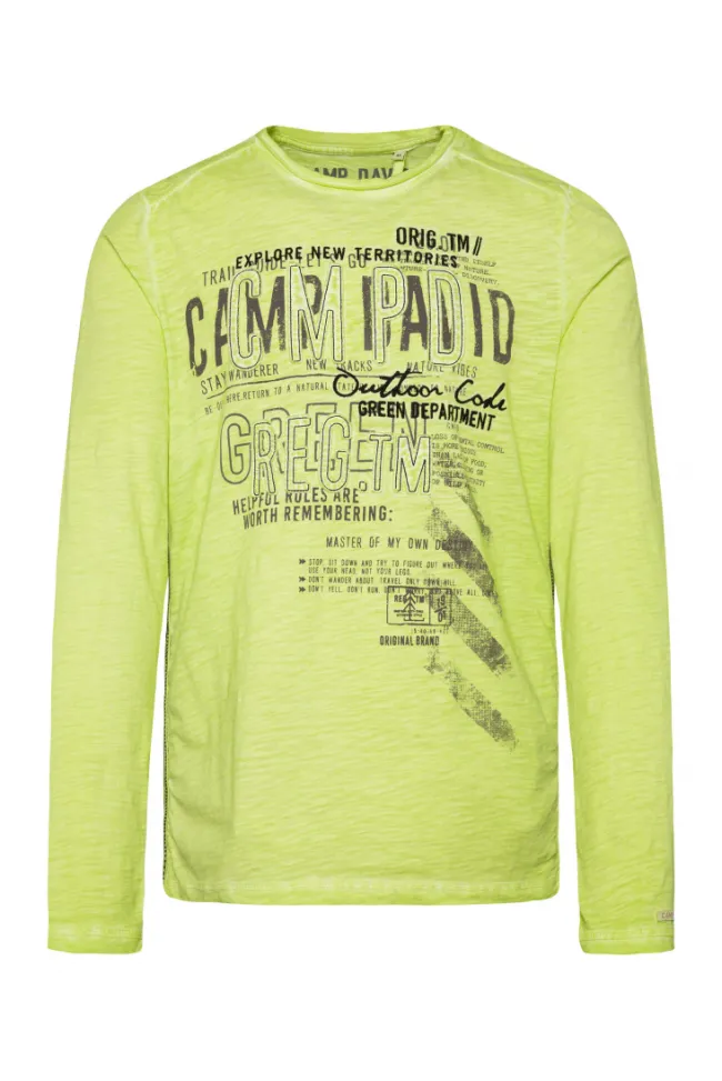 Herren CAMP DAVID & SOCCX Longsleeve mit Tapes und Logo-Applikationen poison ivy