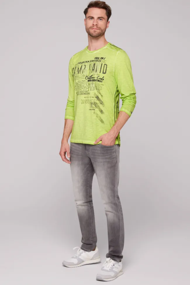Herren CAMP DAVID & SOCCX Longsleeve mit Tapes und Logo-Applikationen poison ivy