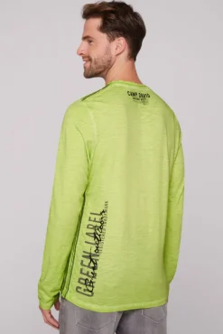 Herren CAMP DAVID & SOCCX Longsleeve mit Tapes und Logo-Applikationen poison ivy