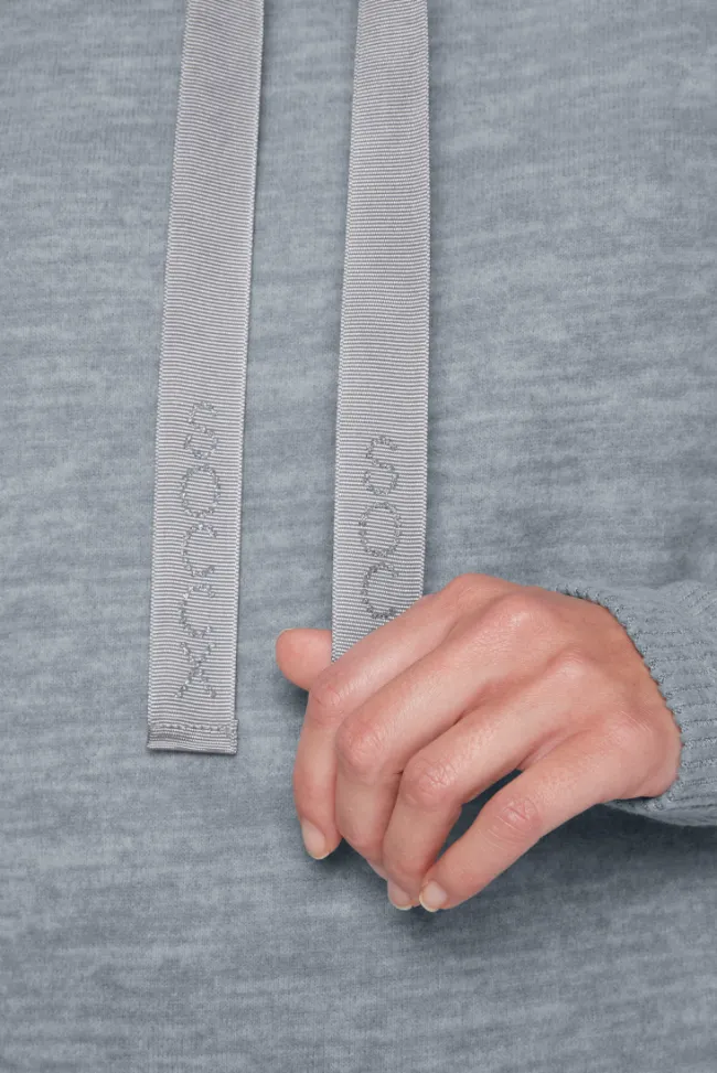 Damen CAMP DAVID & SOCCX Meliertes Strickkleid mit Rollkragen cold grey melange
