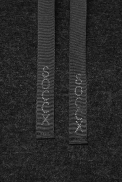 Damen CAMP DAVID & SOCCX Meliertes Strickkleid mit Rollkragen black melange